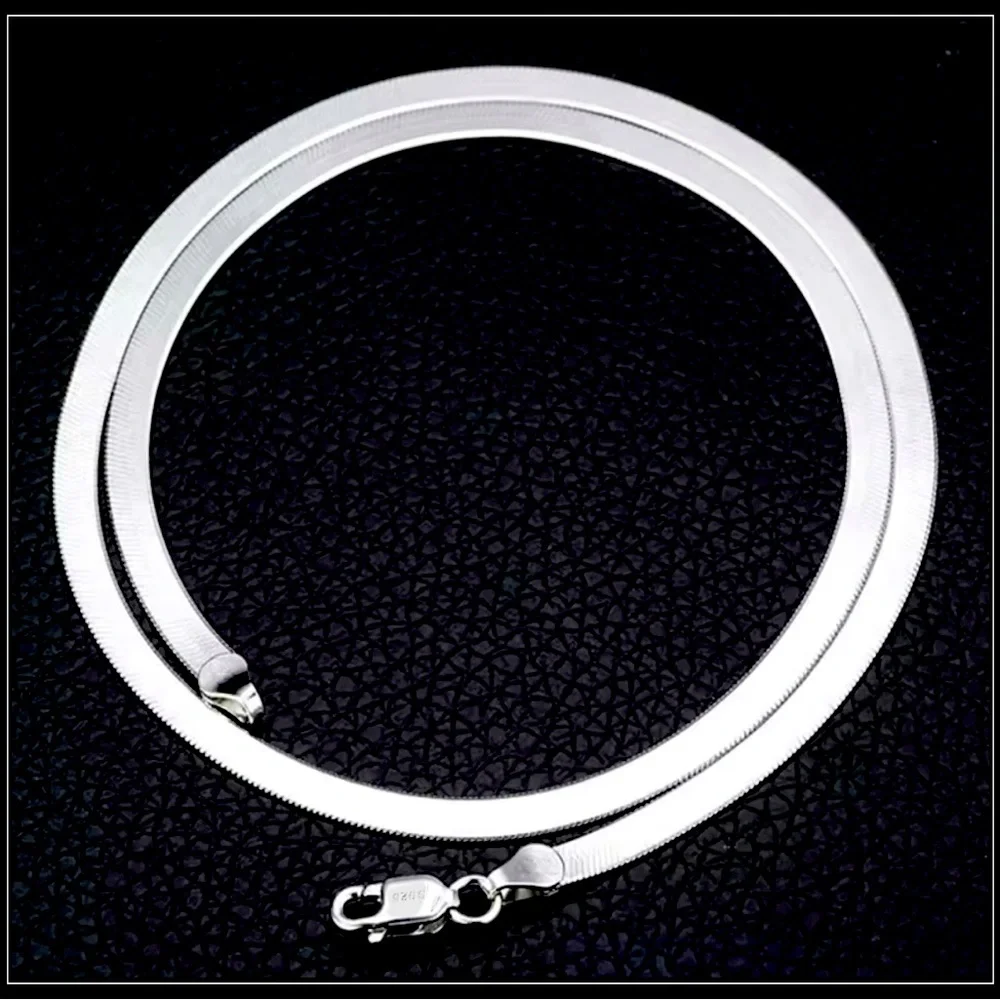 Clearance! NEW 925 SILVER 4MM HERRINGBONE SNAKE CHAIN ROPE OMEGA NECKLACE